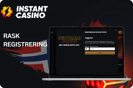 Registrering hos Instant Casino